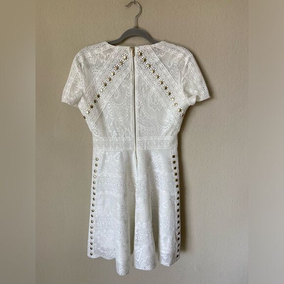 NWT Maje Robe a Clou Manc Blanc Mini White Dress Elite Show Size M - Picture 8 of 11
